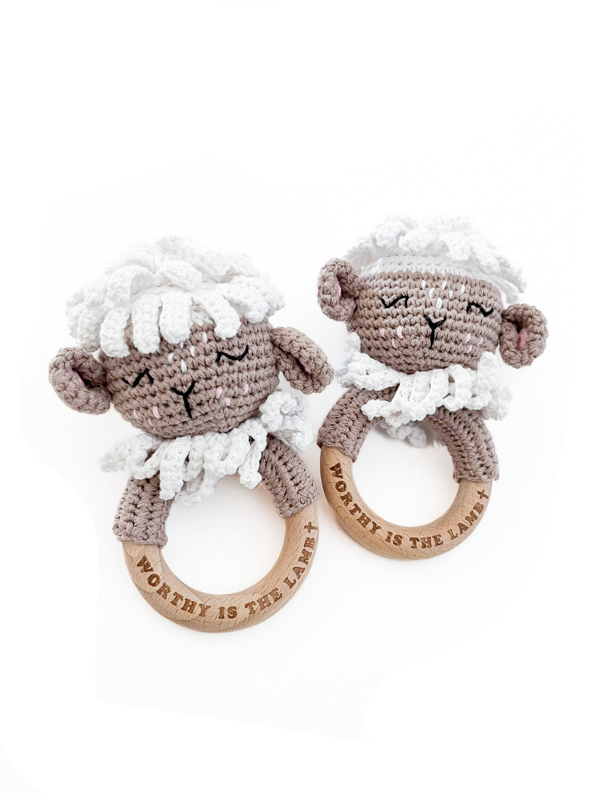 Worthy is the Lamb Knitted Teether Rattle