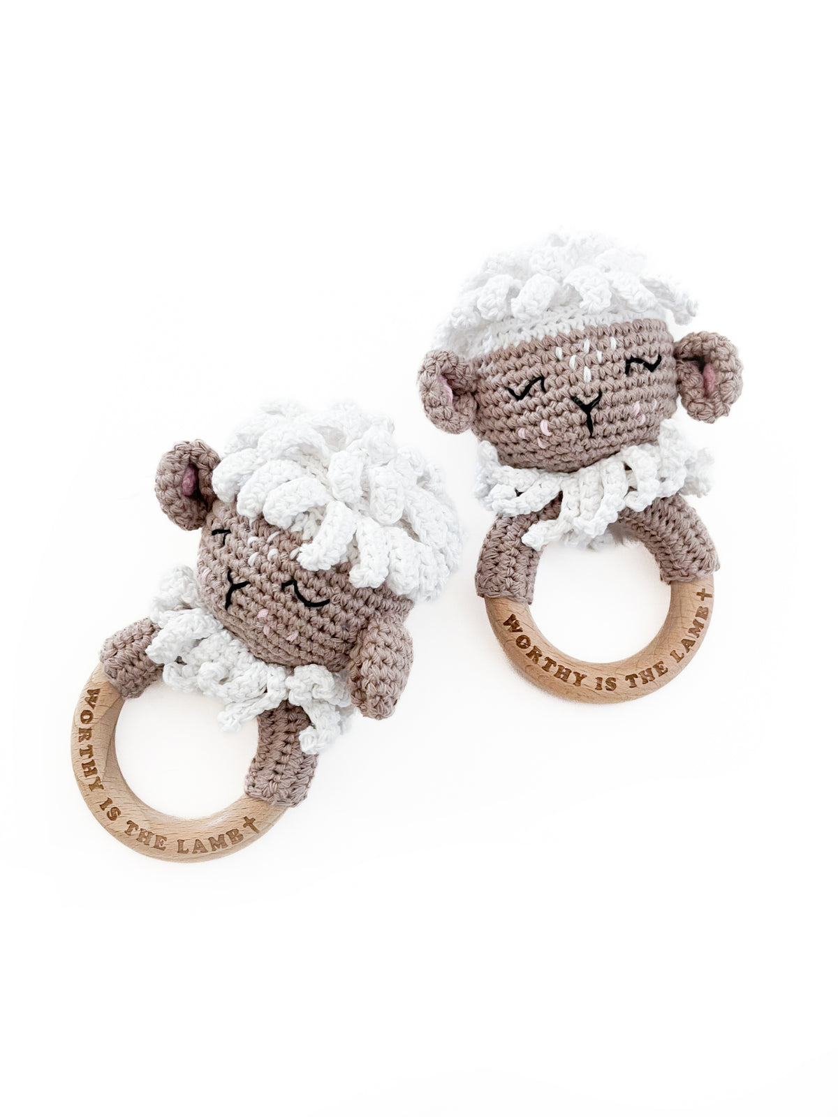 Worthy is the Lamb Knitted Teether Rattle