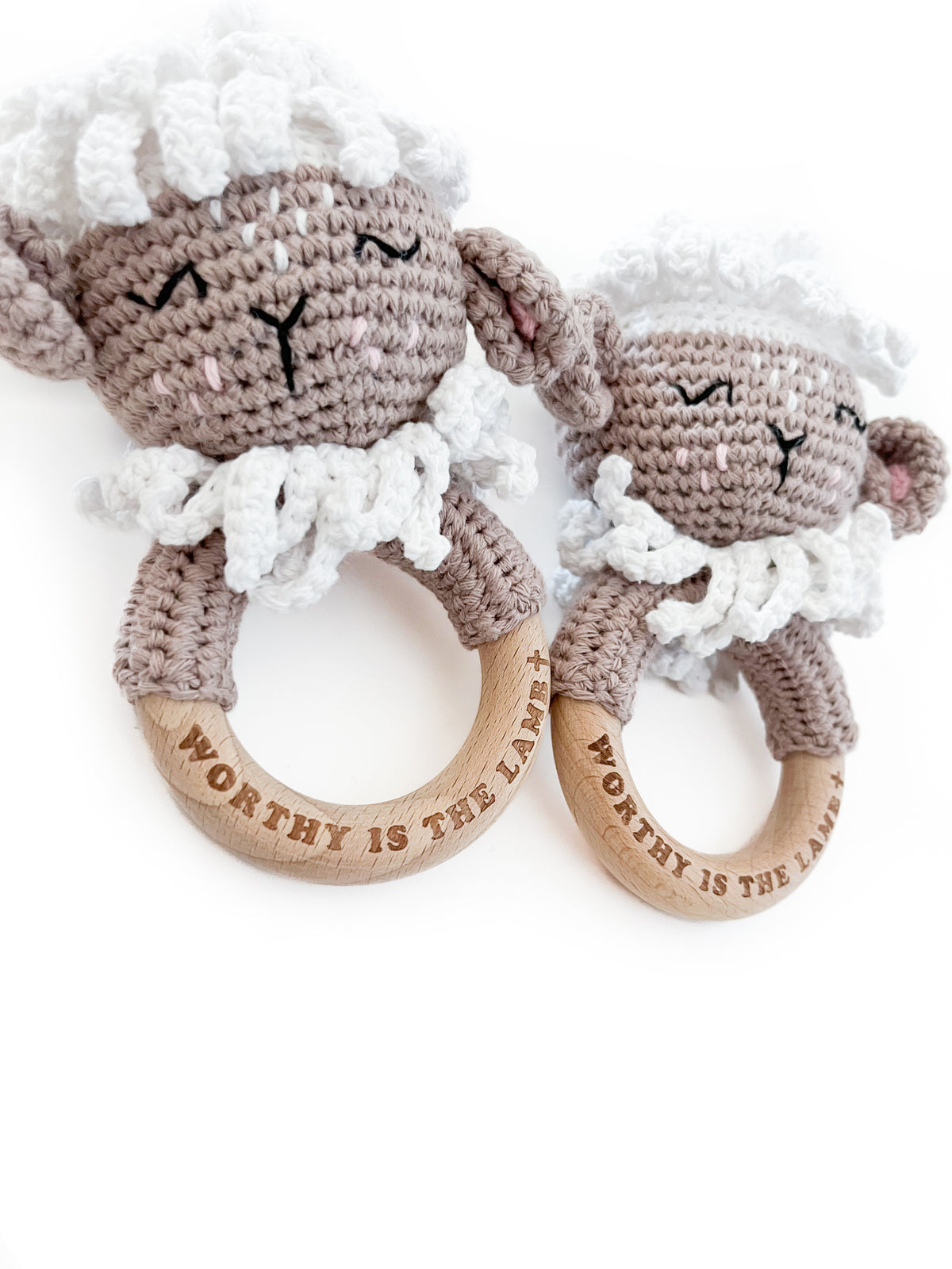 Worthy is the Lamb Knitted Teether Rattle