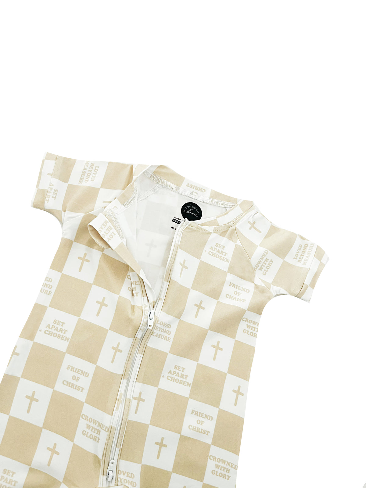 Friend of Christ Checker Bamboo Short Jumpsuit