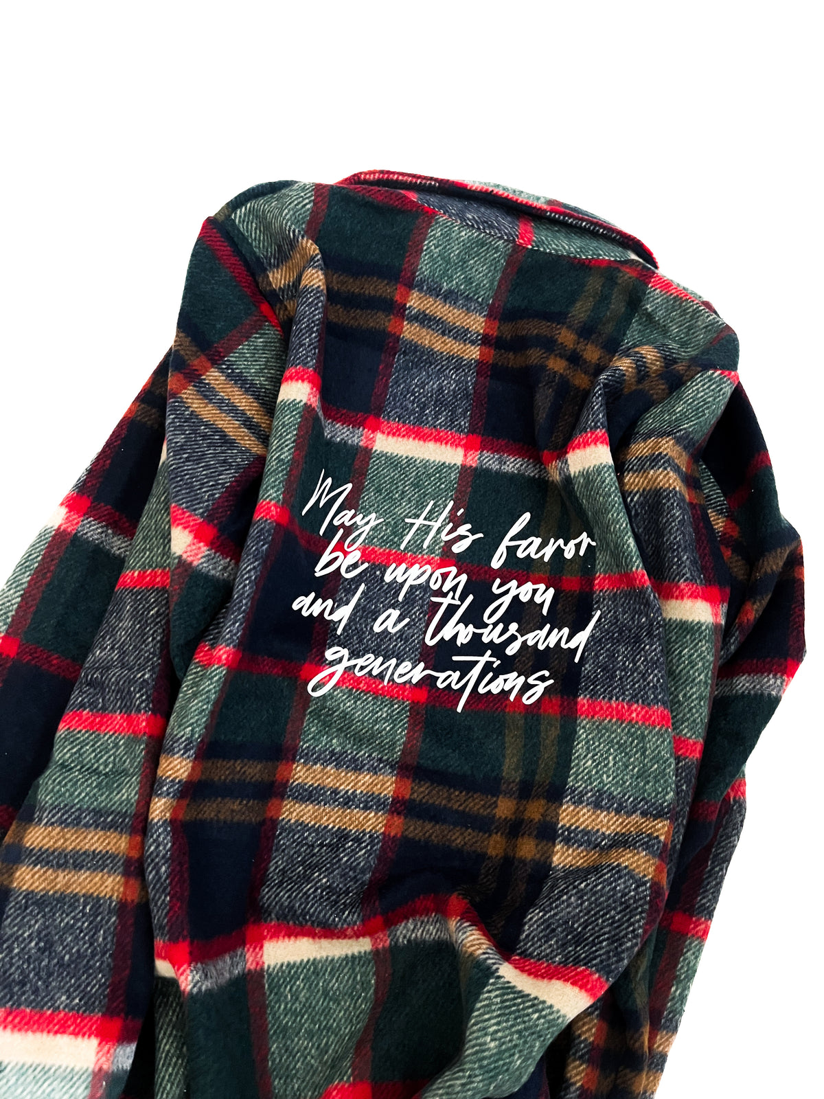 May His Favor Christmas Flannel Coat
