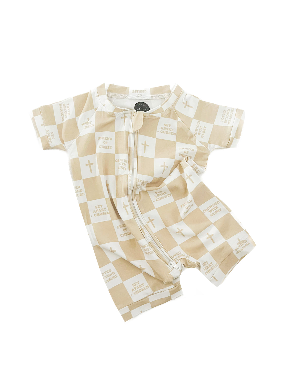 Friend of Christ Checker Bamboo Short Jumpsuit