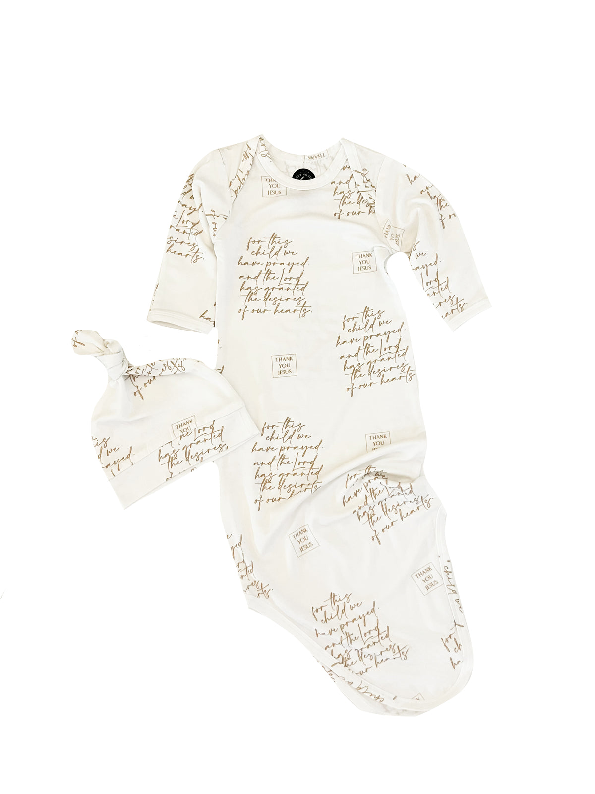 For This Child We Have Prayed Bamboo Gown & Matching Beanie