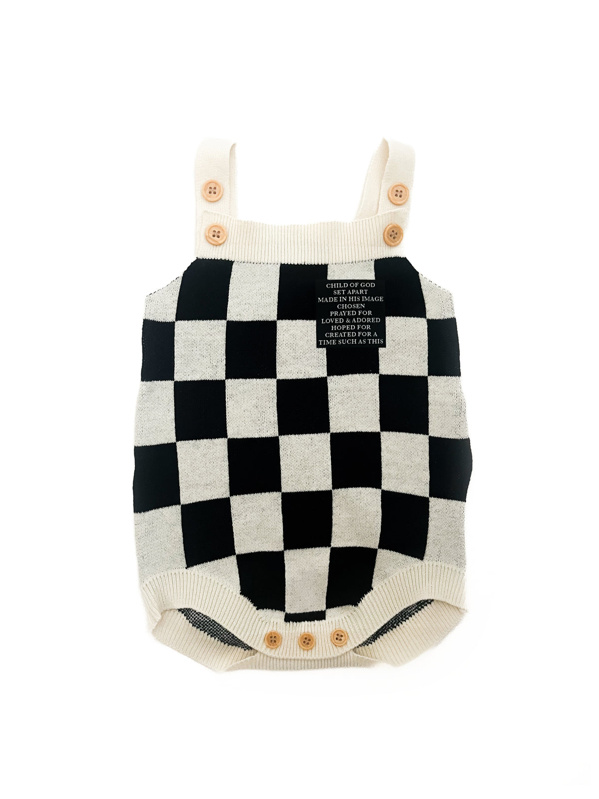 God's Words Knit Checkered Bodysuit