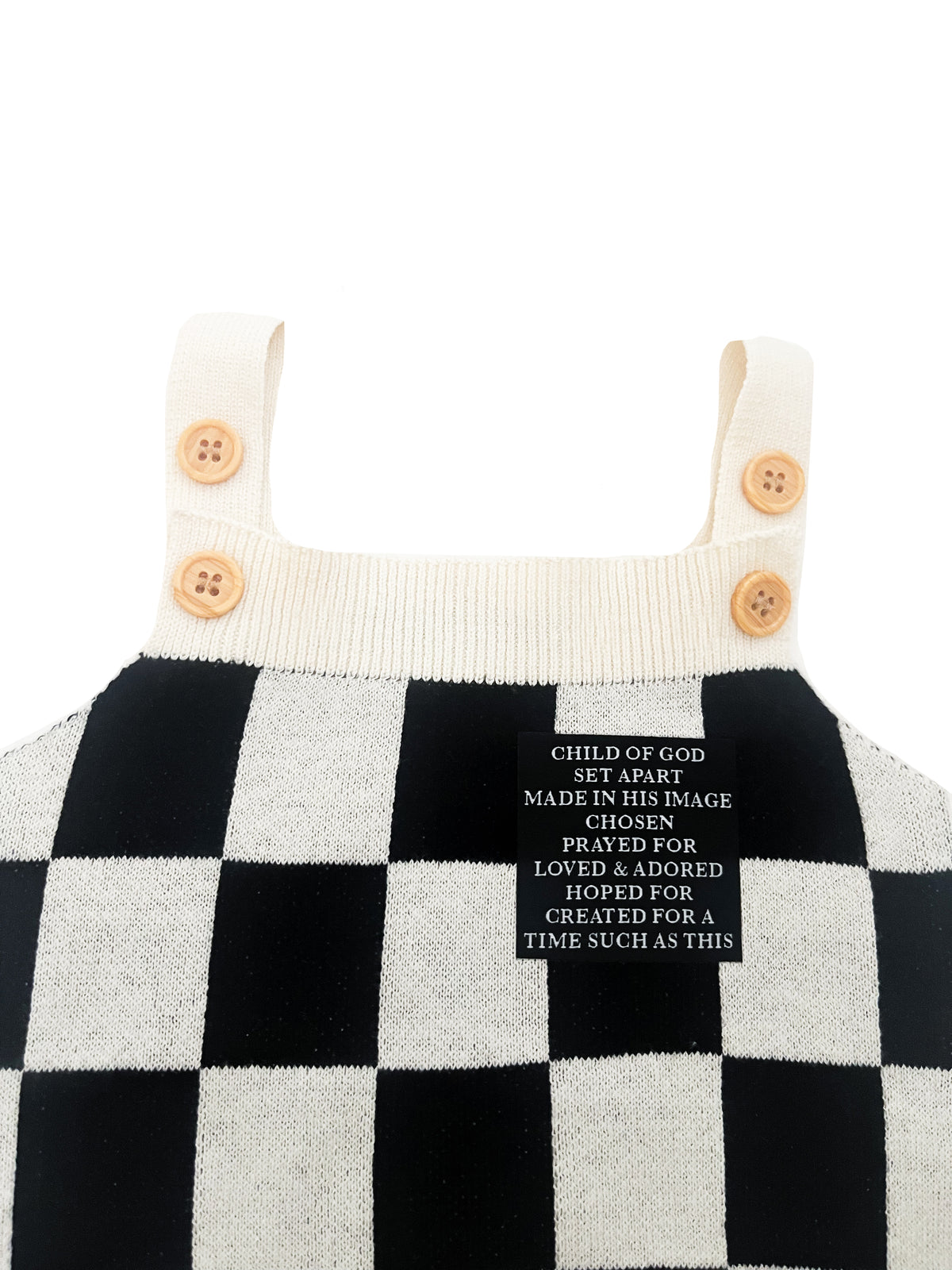 God's Words Knit Checkered Bodysuit