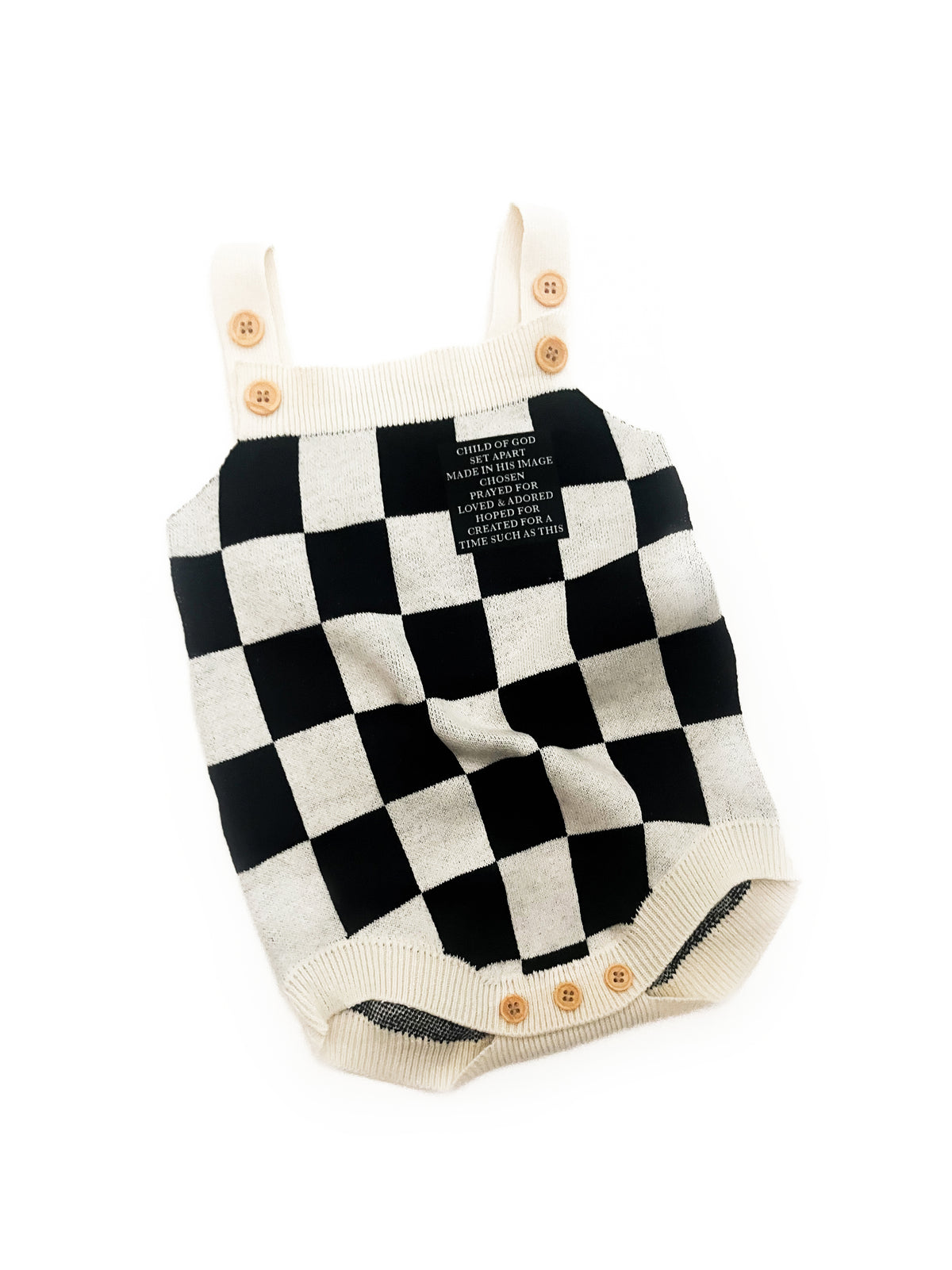 God's Words Knit Checkered Bodysuit