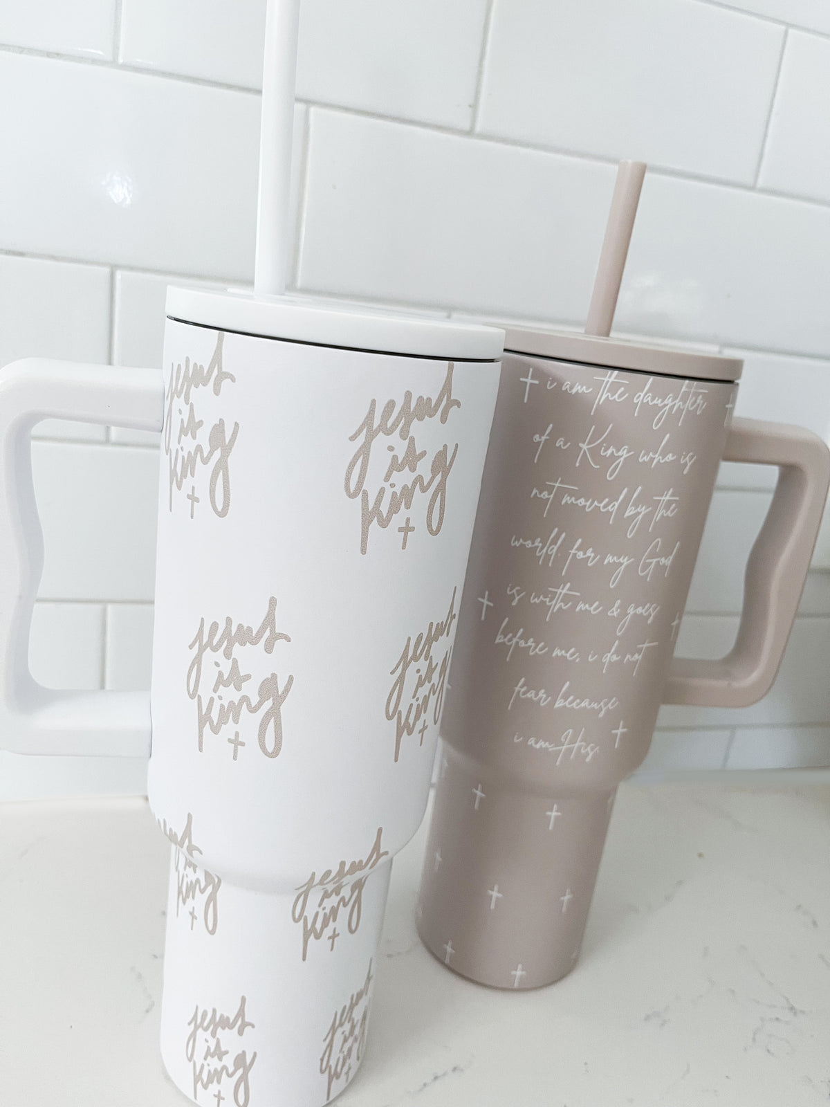 Jesus is King Handle Tumbler