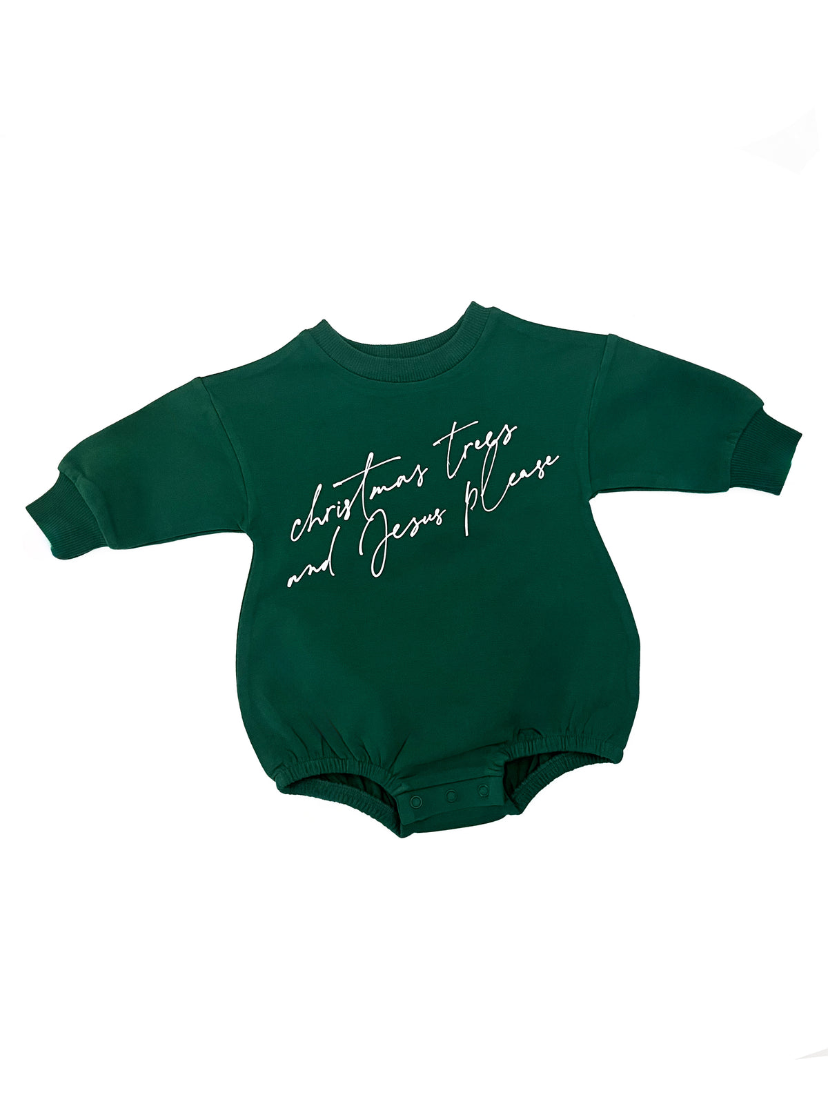 Christmas Trees & Jesus Please Bubble Jumpsuit