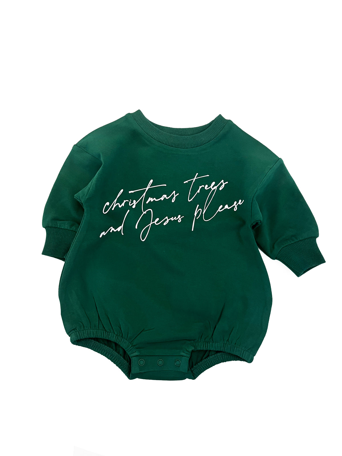 Christmas Trees & Jesus Please Bubble Jumpsuit