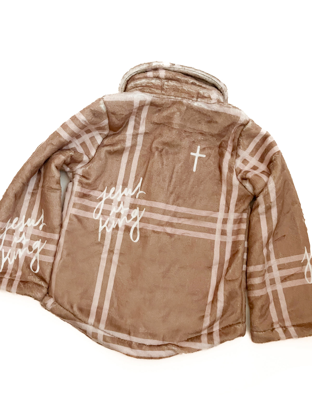 Jesus is King Plaid Sherpa Flannel