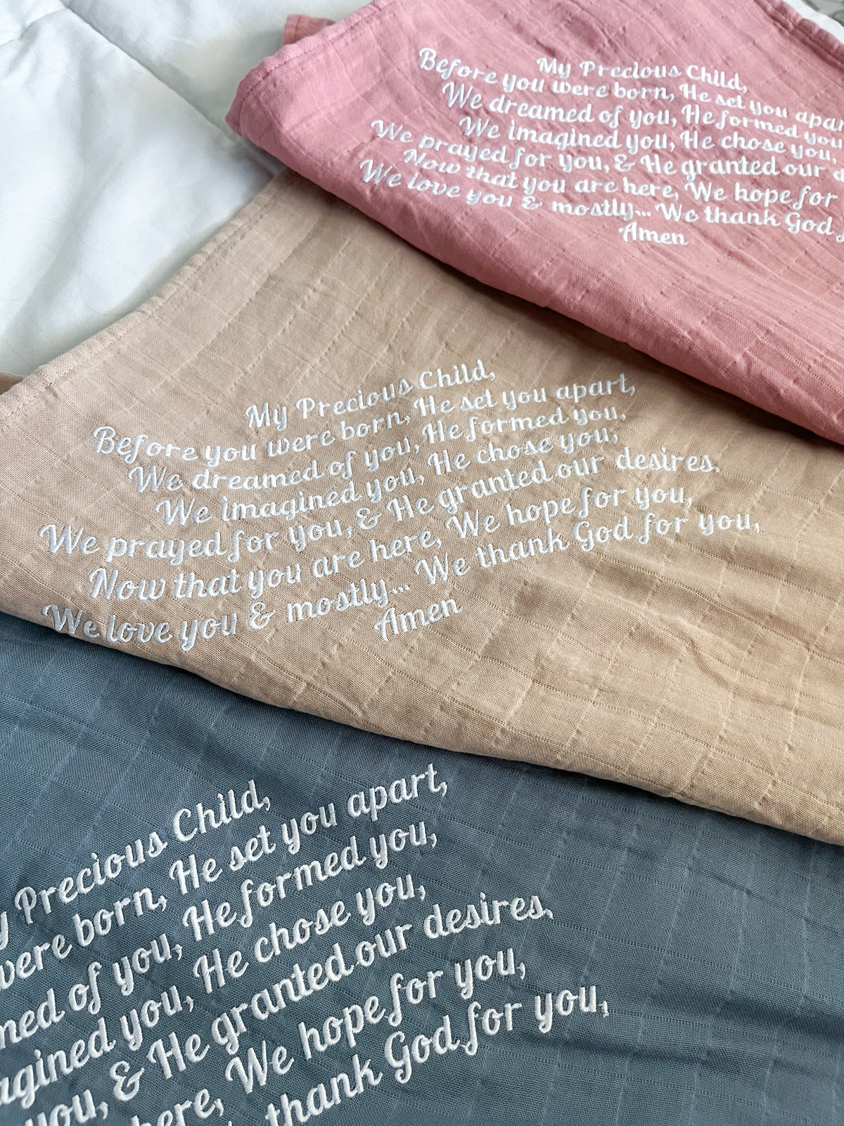 My Precious Child Embroidered Swaddle Blanket