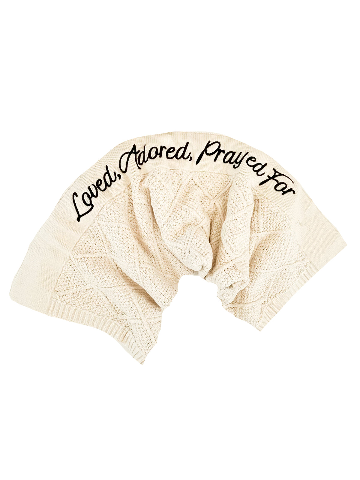 Loved, Adored, Prayed For Embroidered Blanket