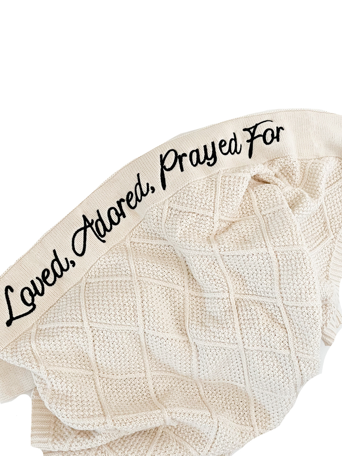 Loved, Adored, Prayed For Embroidered Blanket