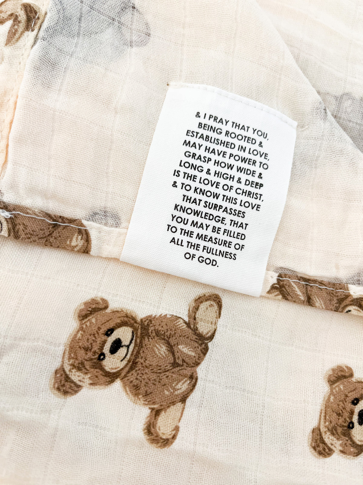 Jesus Loves You Beary Much Swaddle Blanket