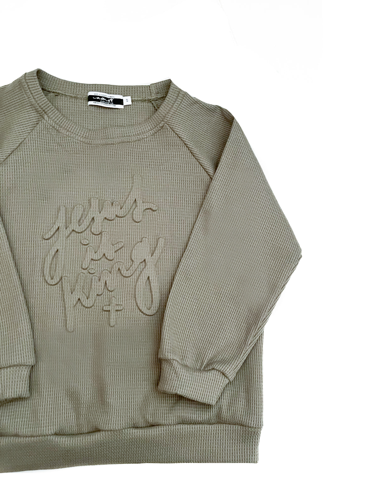 Jesus is King Waffle Crewneck