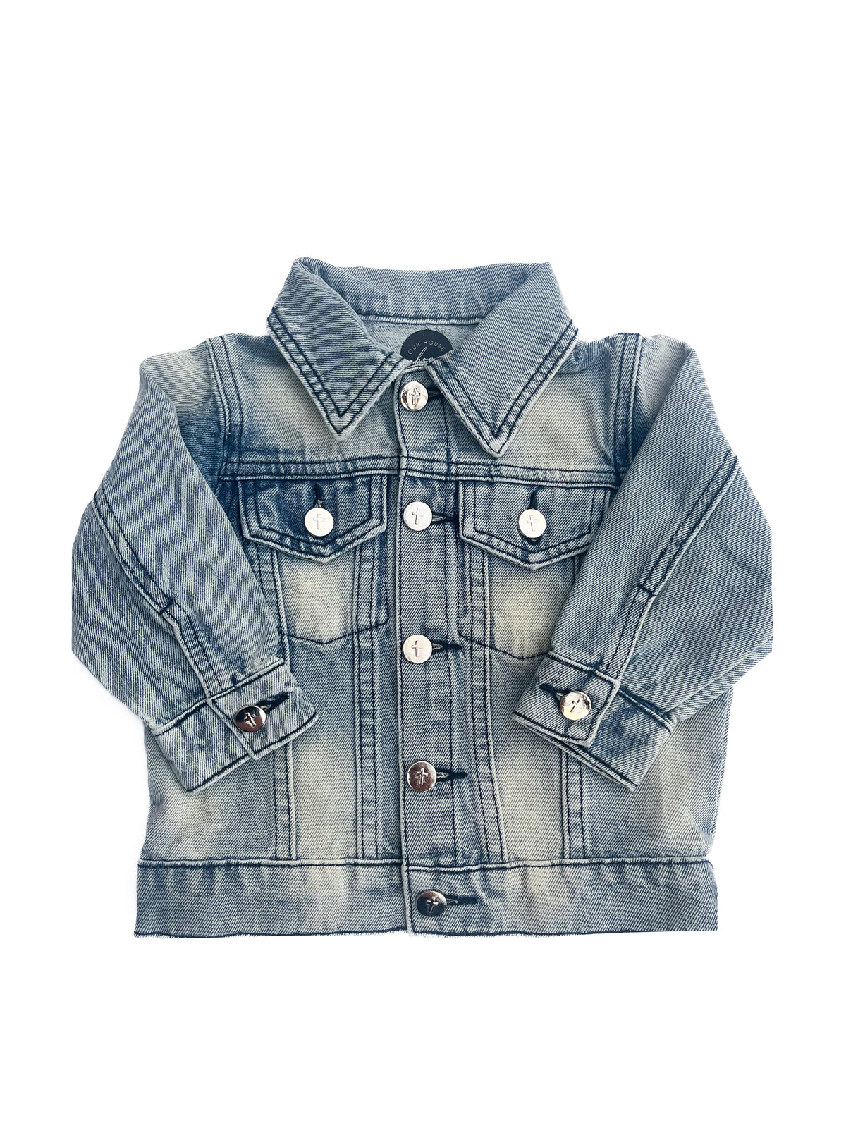 Jesus Loves Me Embroidered Denim Jacket