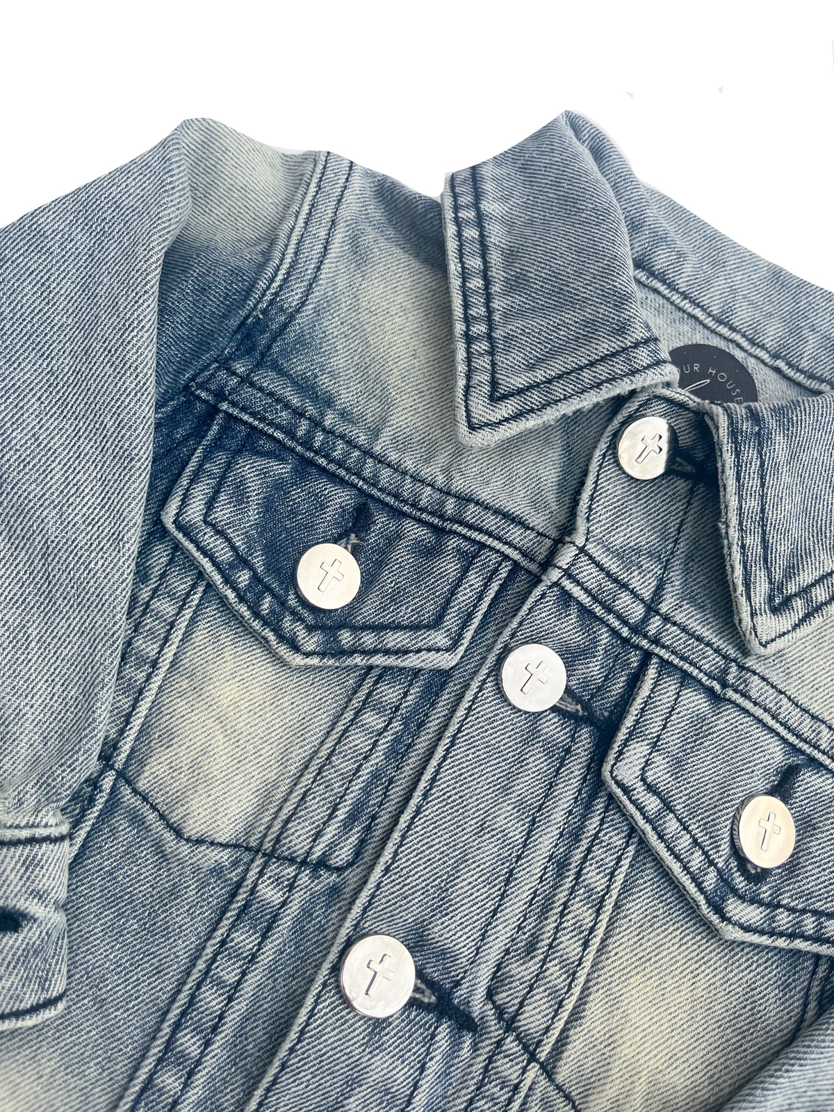 Jesus Loves Me Embroidered Denim Jacket