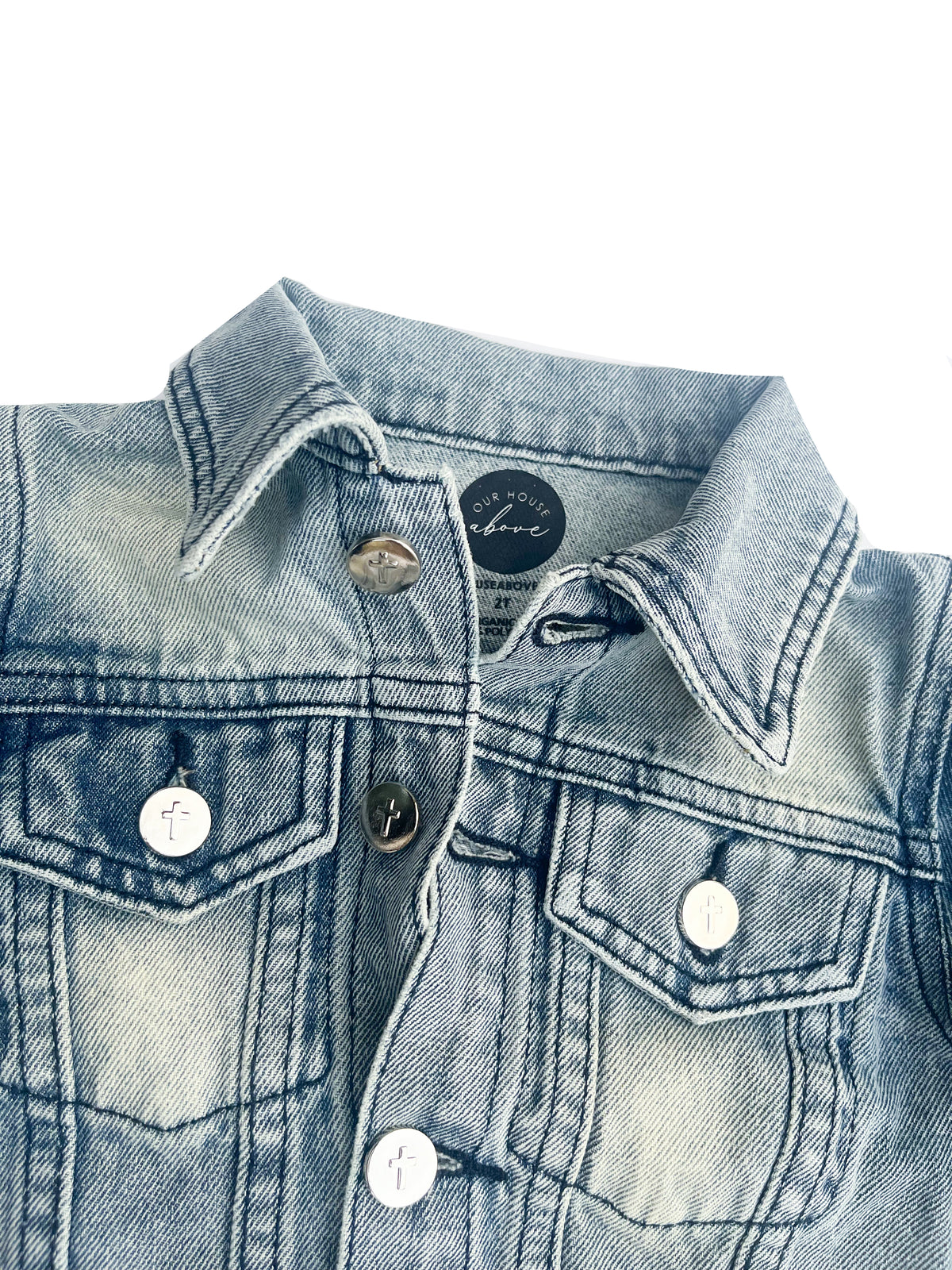 Jesus Loves Me Embroidered Denim Jacket