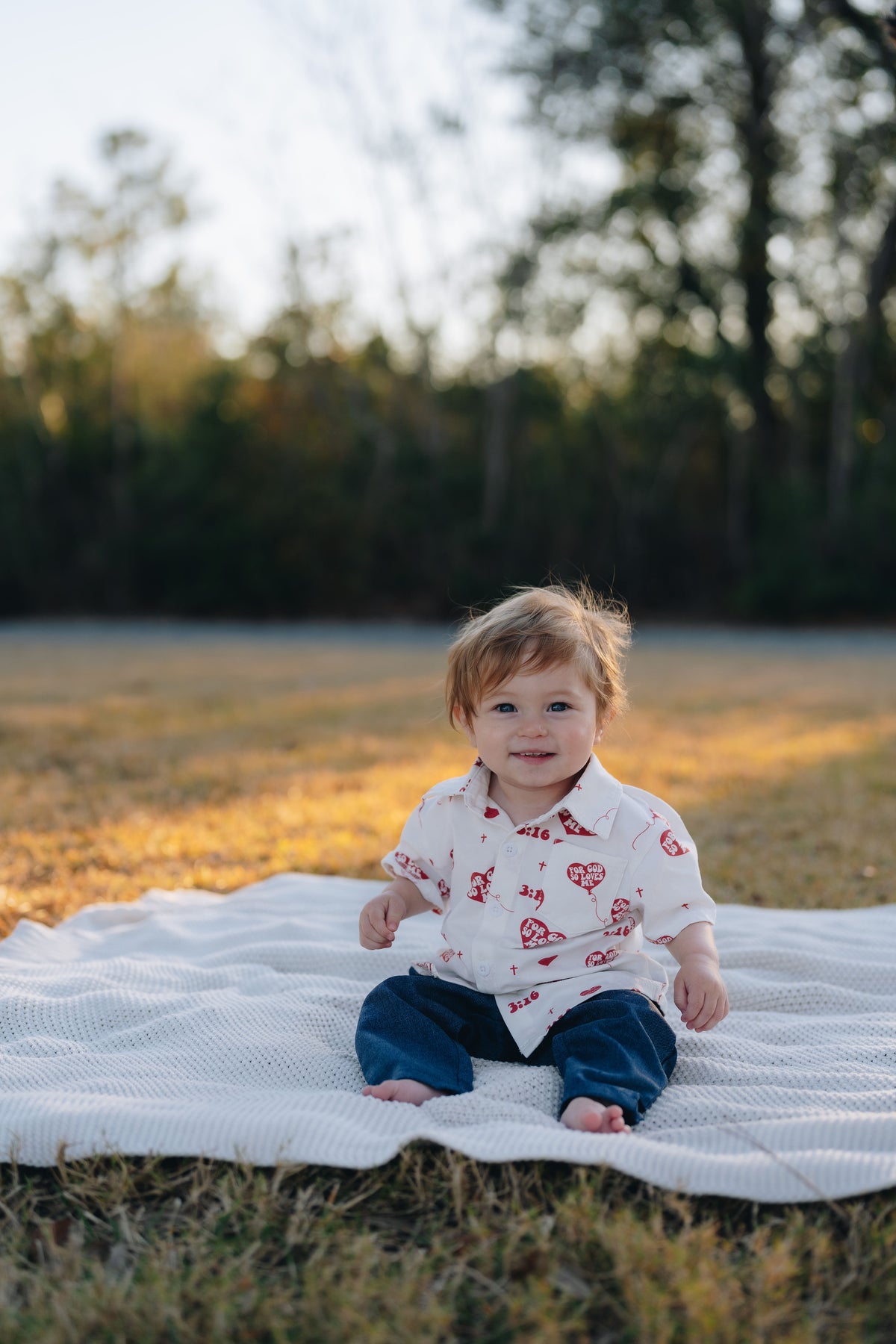 For God So Loves Me Collared Shirt