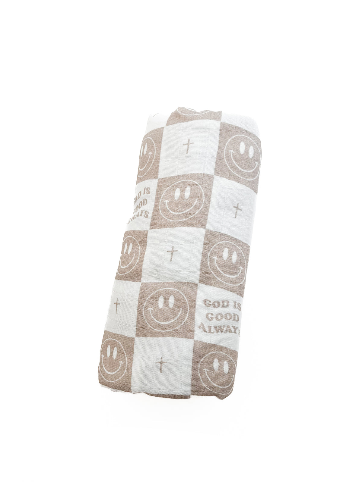 God is Good Always Smiley and Cross Swaddle Blanket