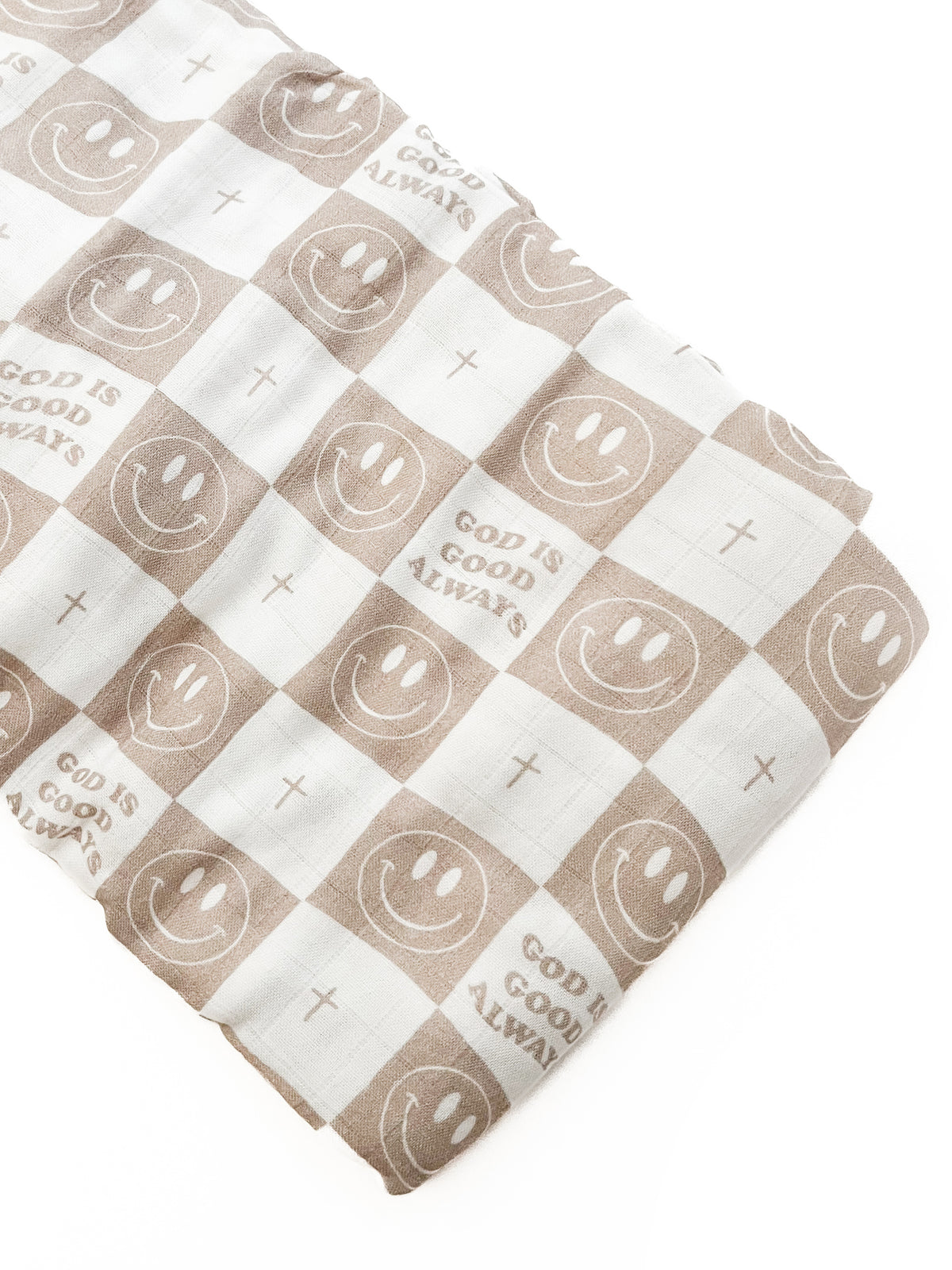 God is Good Always Smiley and Cross Swaddle Blanket