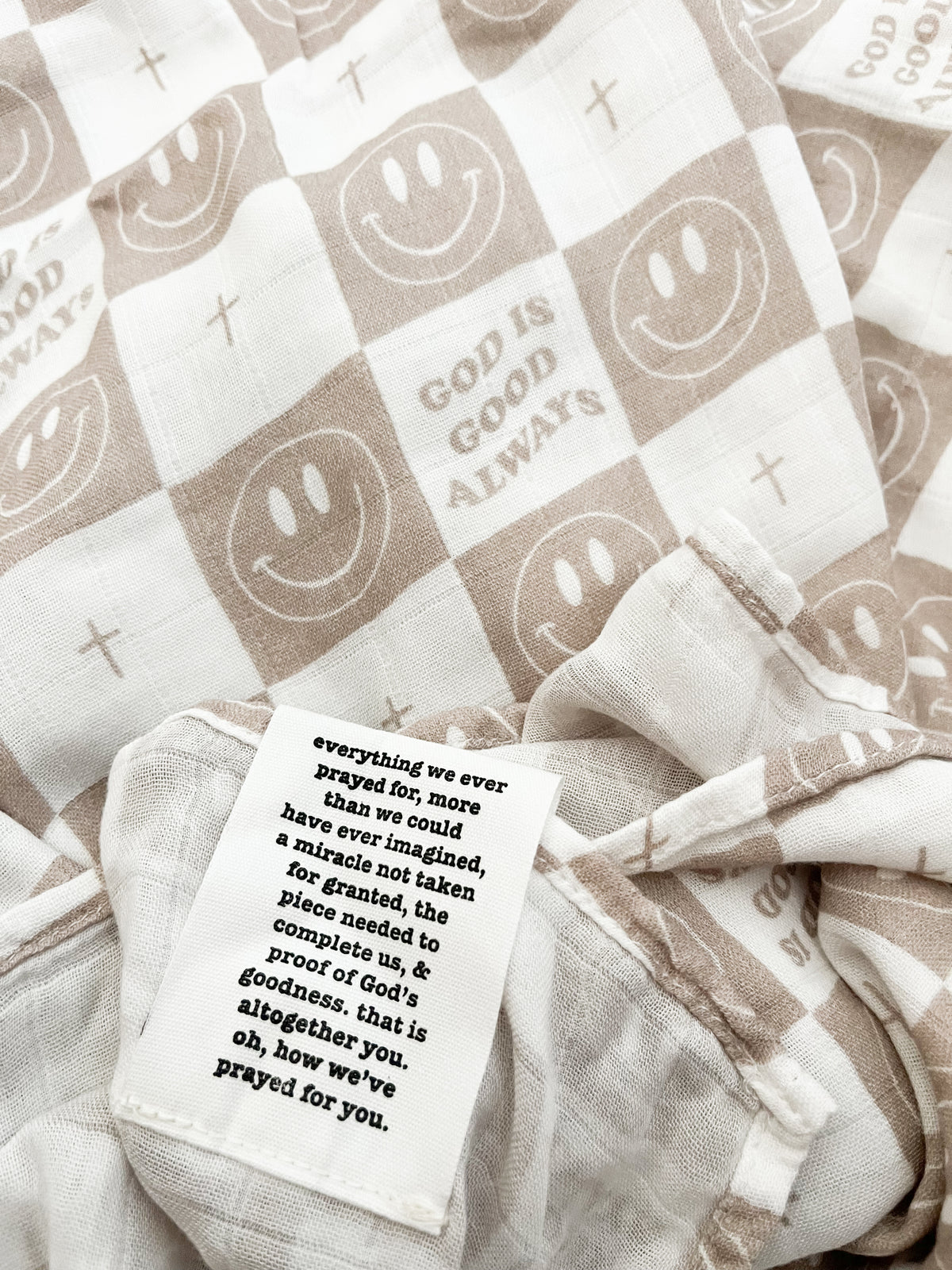 God is Good Always Smiley and Cross Swaddle Blanket