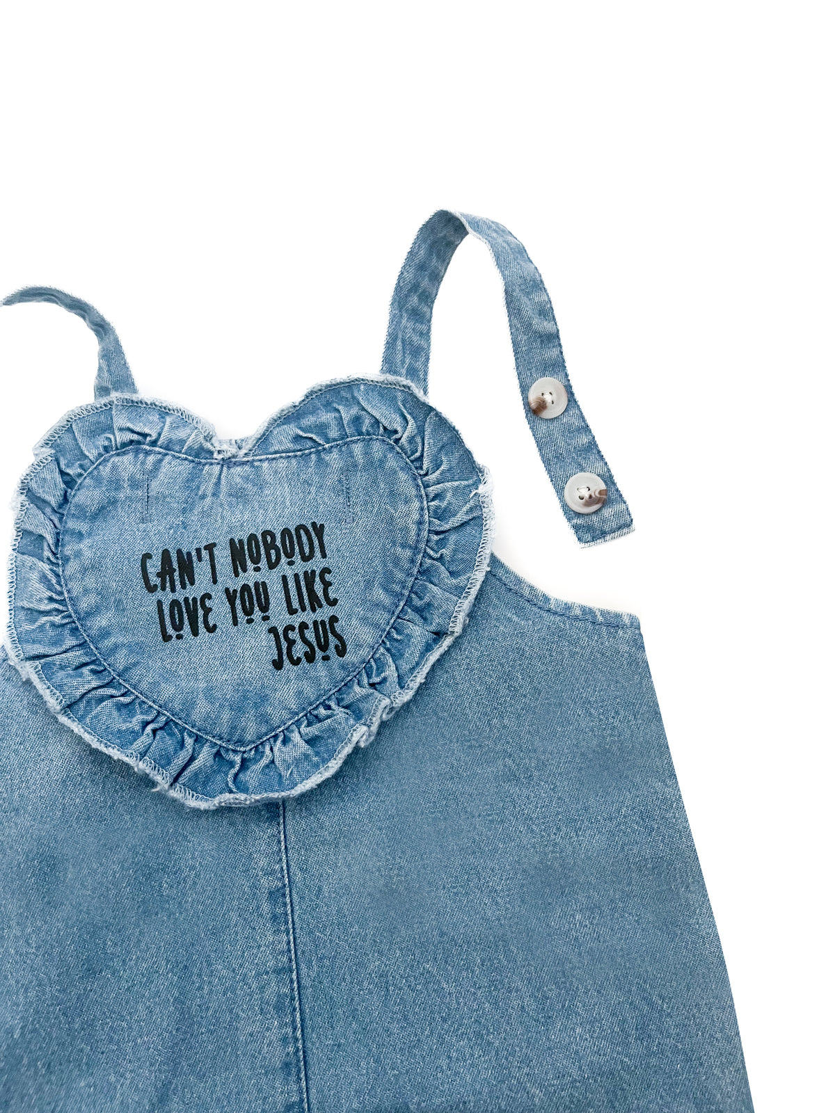 Can't Nobody Love You Like Jesus Denim Heart Dress