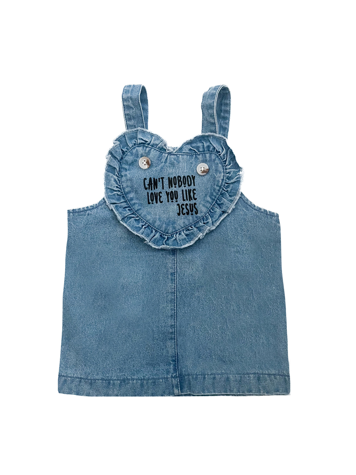 Can't Nobody Love You Like Jesus Denim Heart Dress