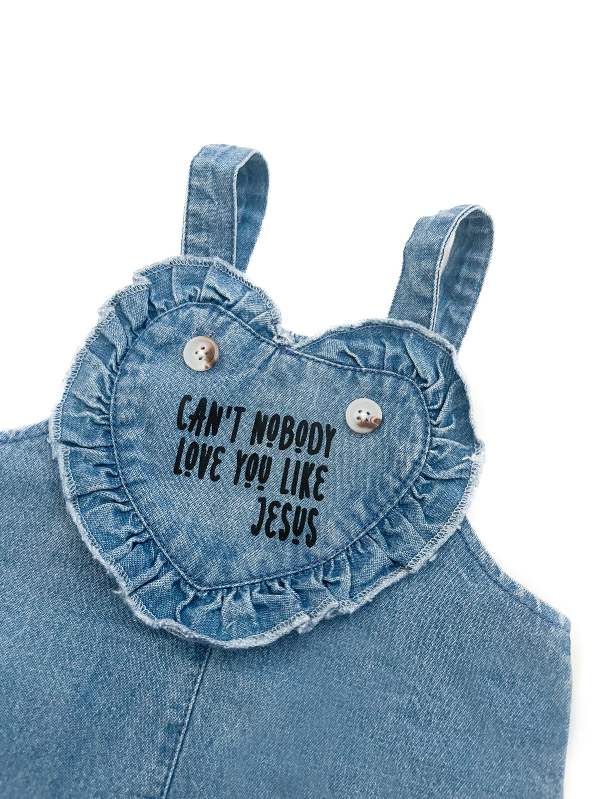 Can't Nobody Love You Like Jesus Denim Heart Dress