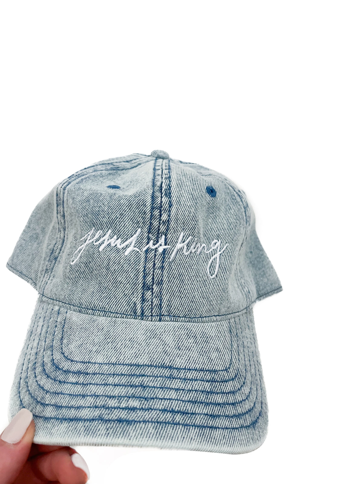 Jesus is King Denim Hat