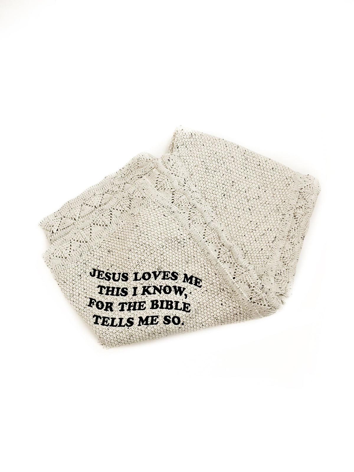 Jesus Loves Me This I Know Knit Blanket