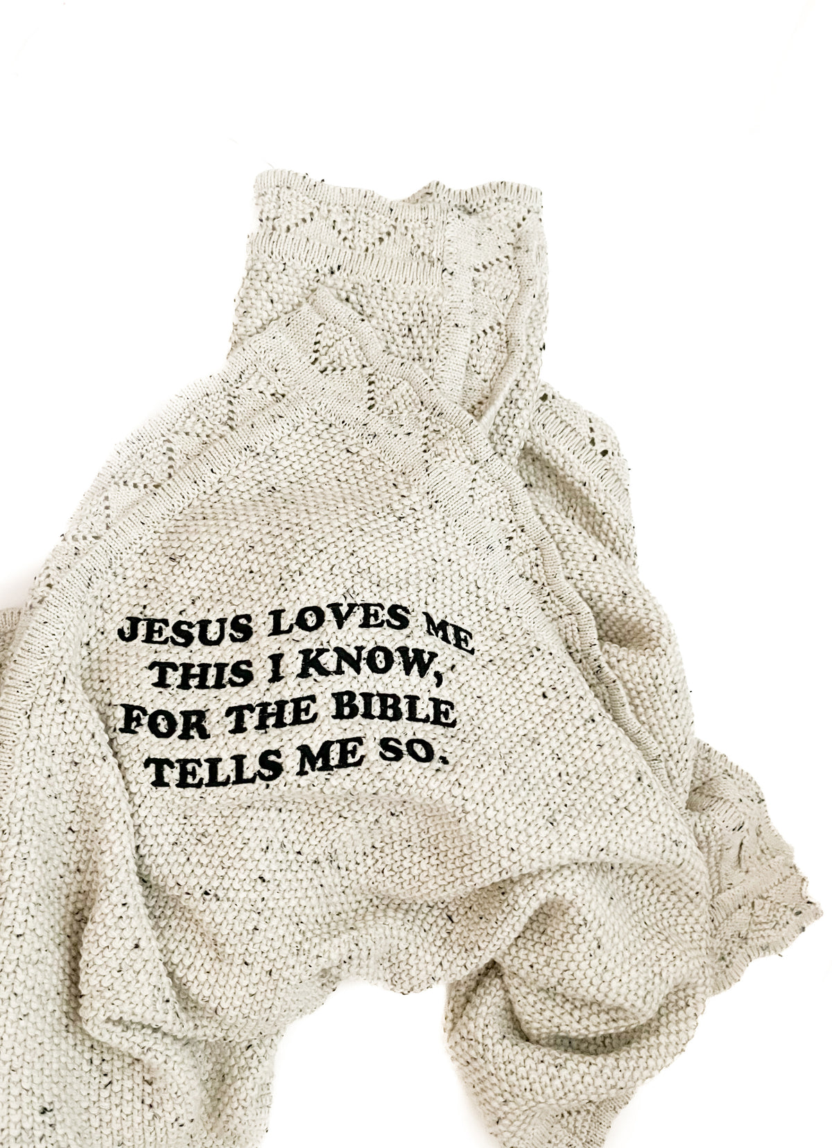 Jesus Loves Me This I Know Knit Blanket