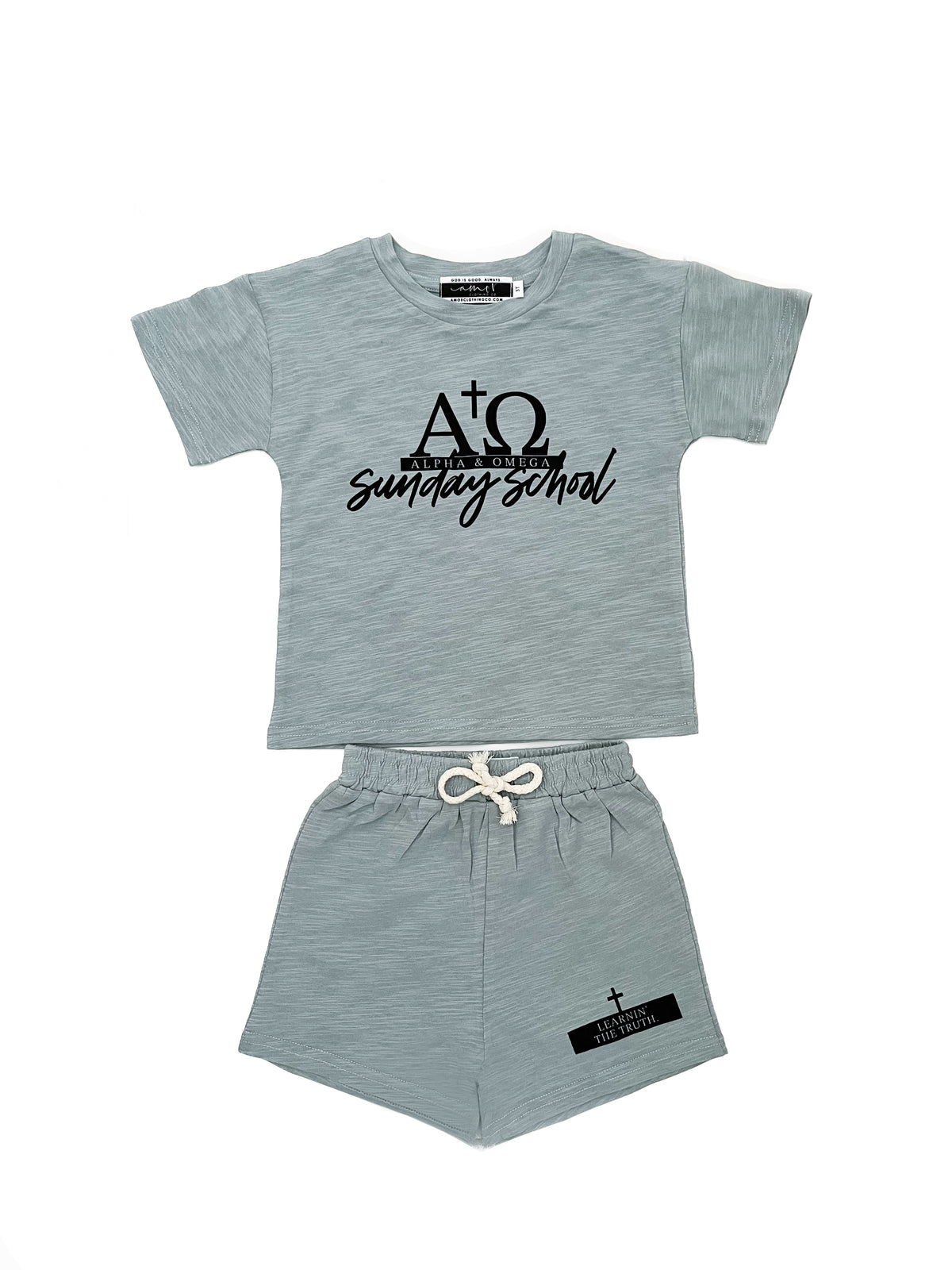 Alpha & Omega Sunday School Shorts & Tee Set