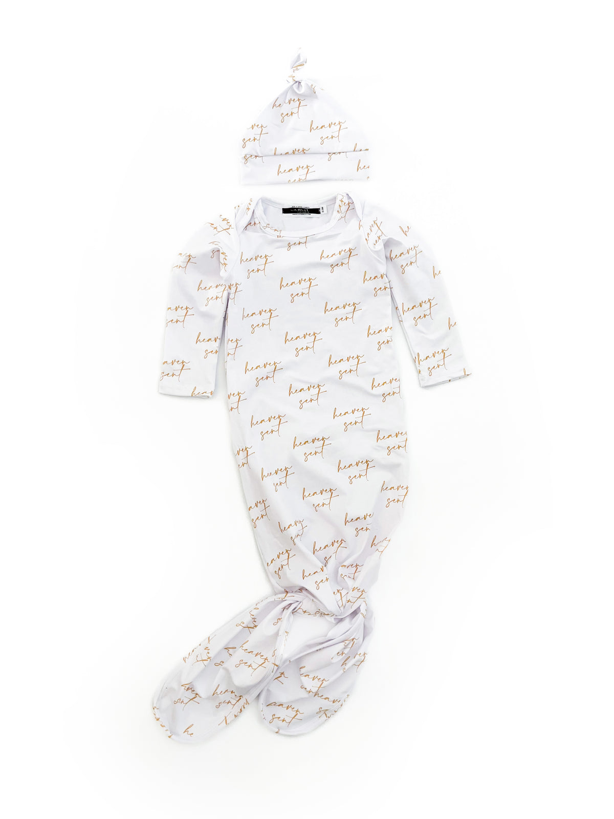 Heaven Sent All Over Print Baby Sleeper & Matching Beanie