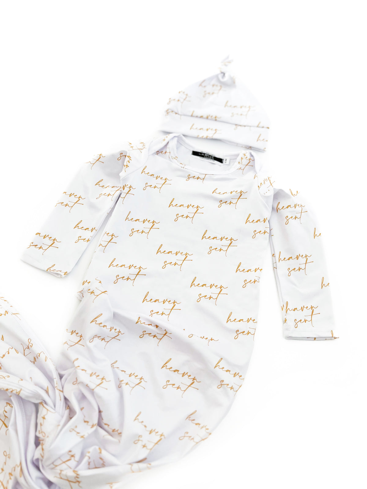 Heaven Sent All Over Print Baby Sleeper & Matching Beanie