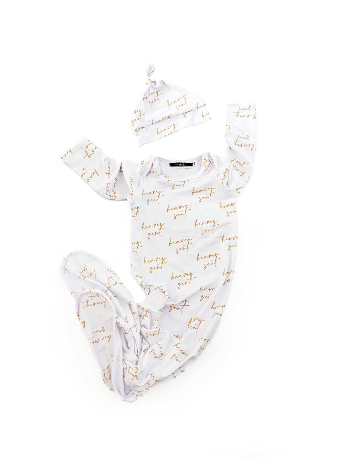 Heaven Sent All Over Print Baby Sleeper & Matching Beanie