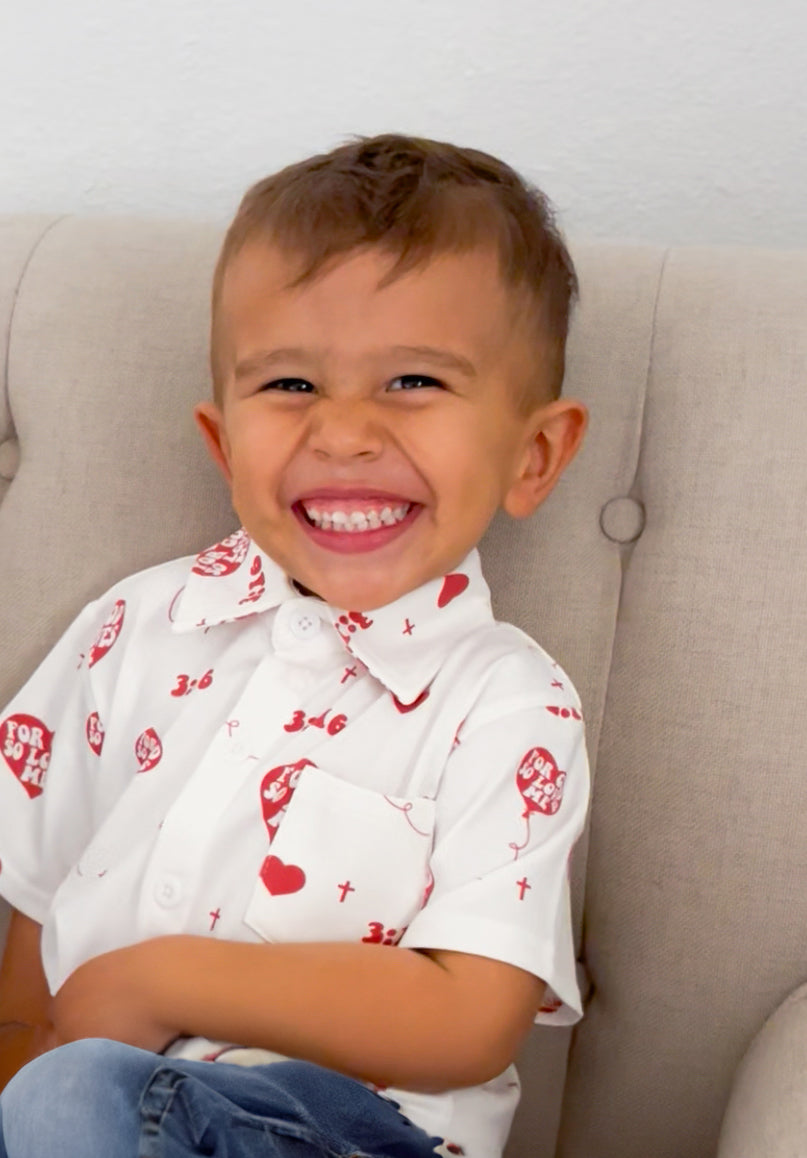 For God So Loves Me Collared Shirt