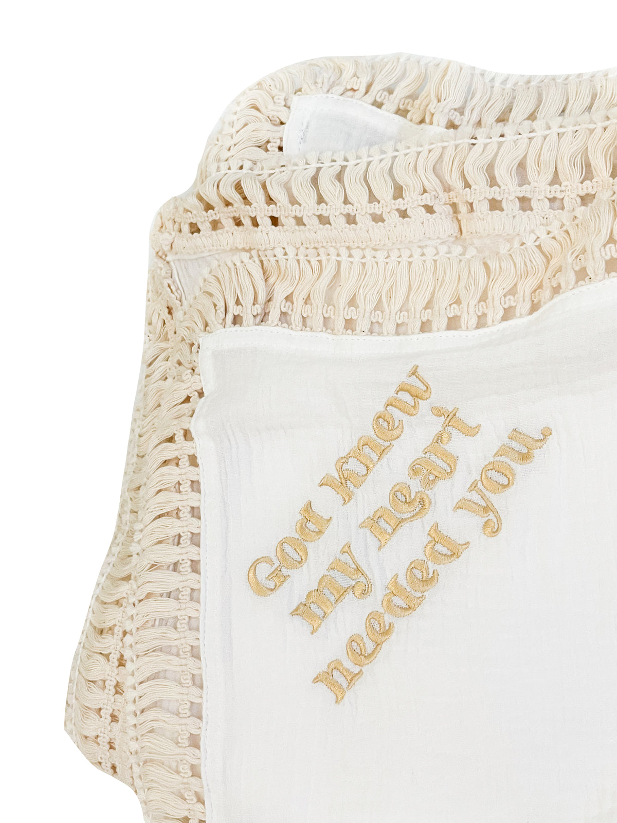 God Knew My Heart Needed You Tassel Swaddle Blanket