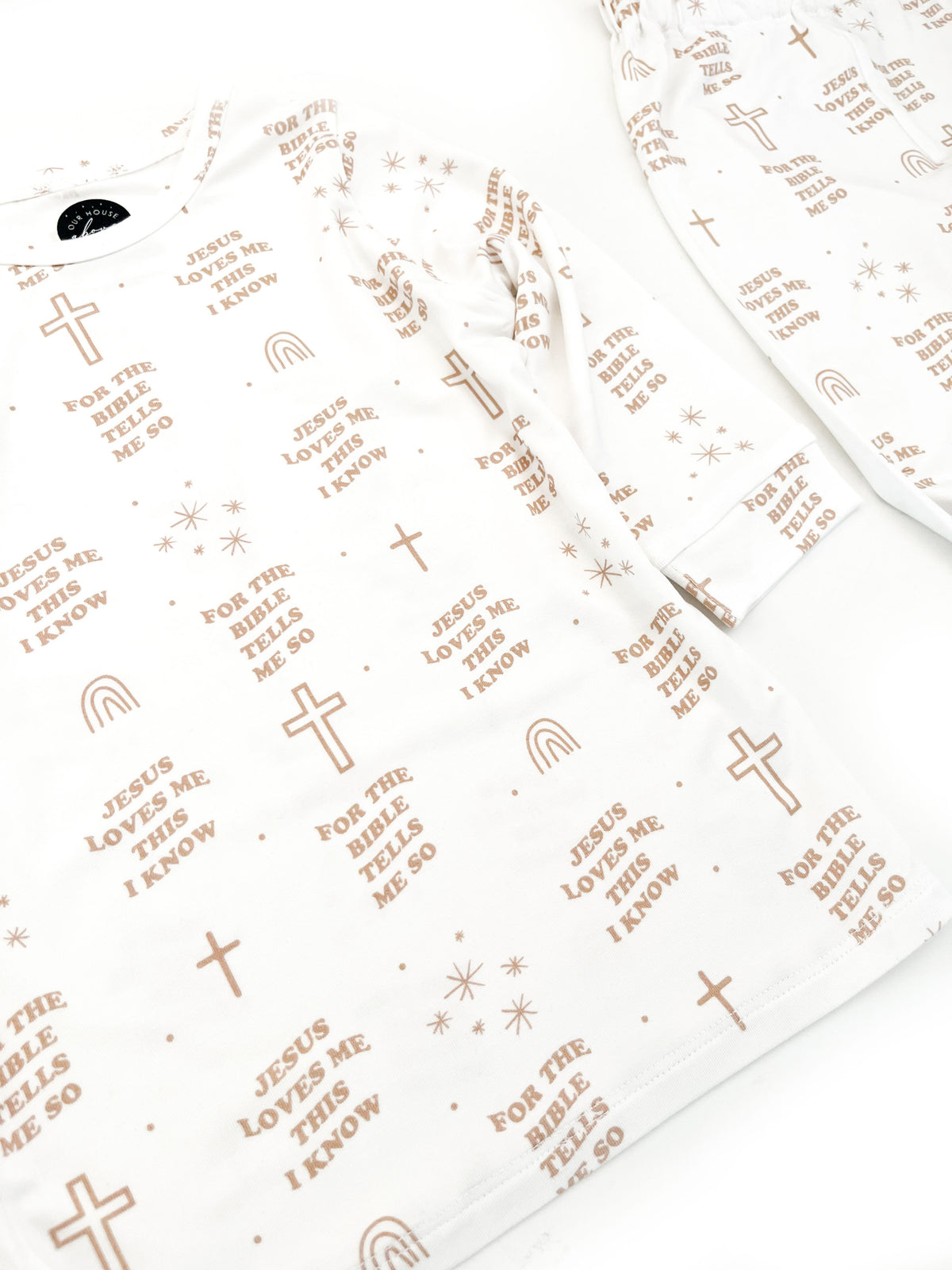 Jesus Loves Me This I Know Bamboo PJ 2 Piece Set