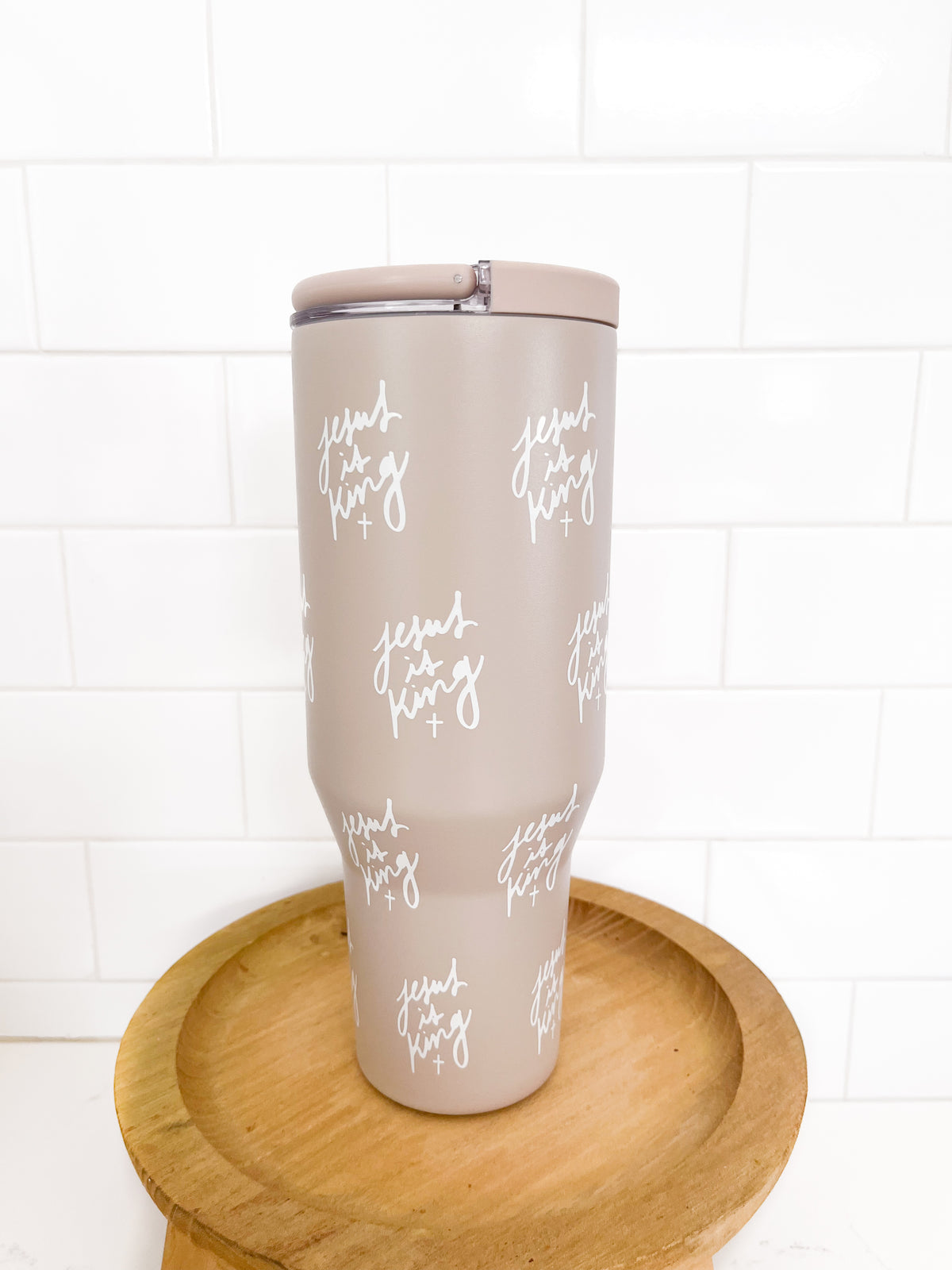 Jesus is King Handle Tumbler