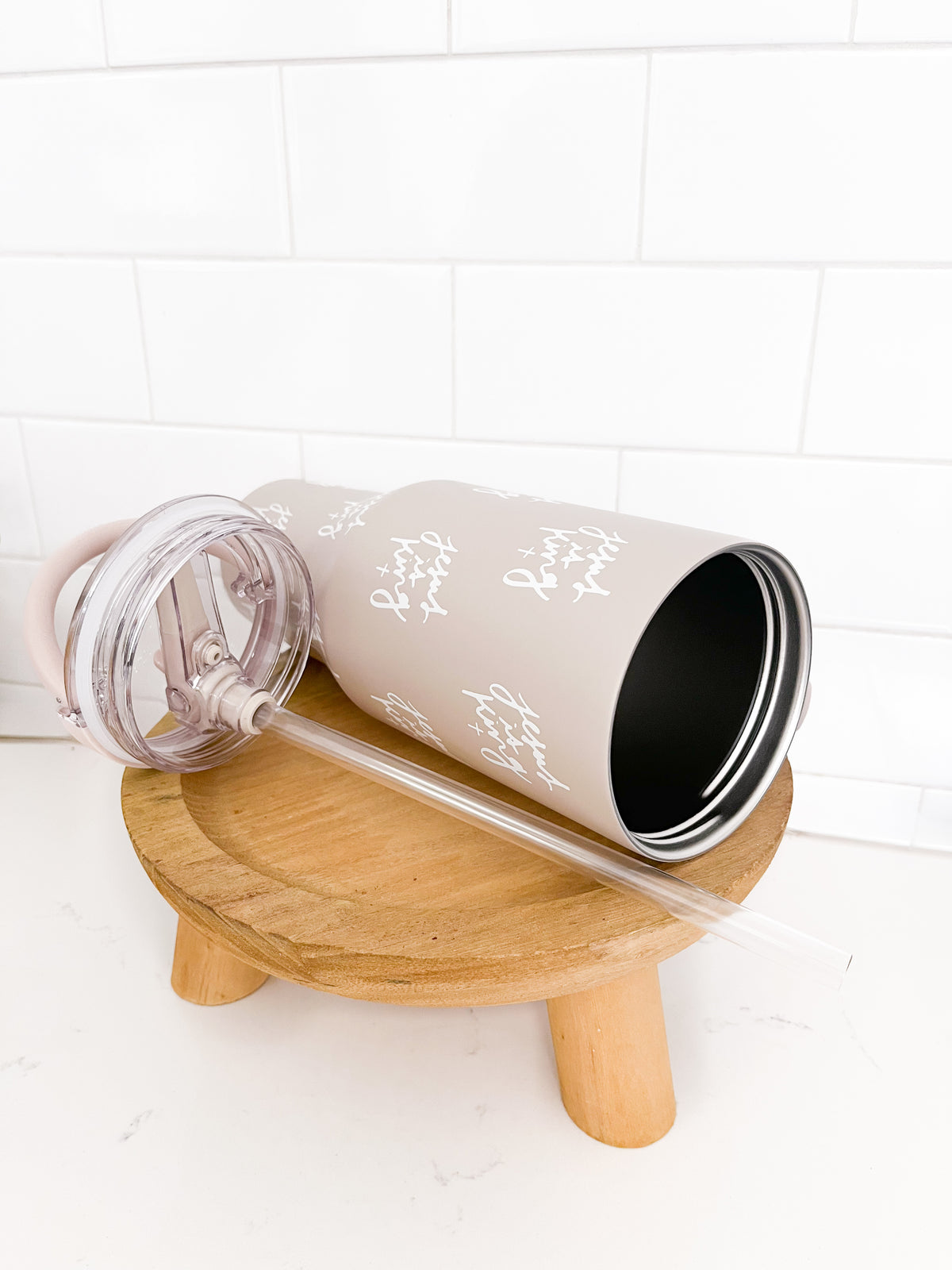 Jesus is King Handle Tumbler