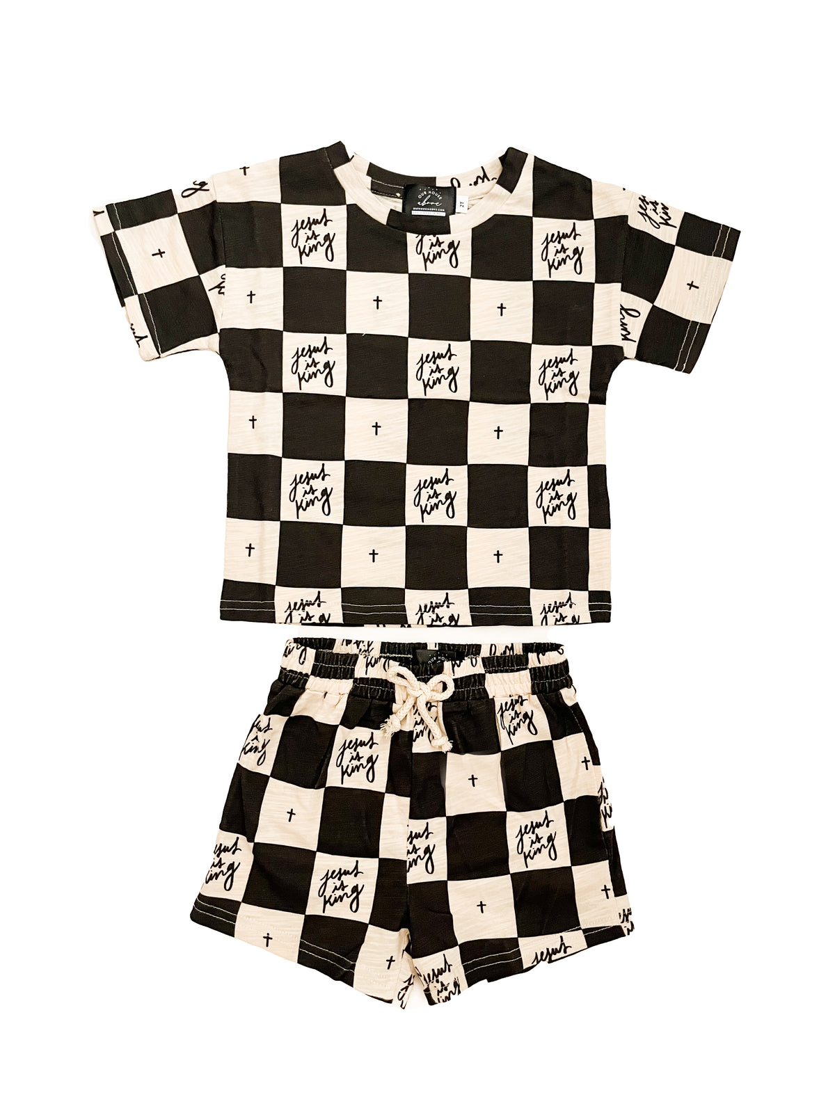 Jesus is King Checker Shorts & Tee Set