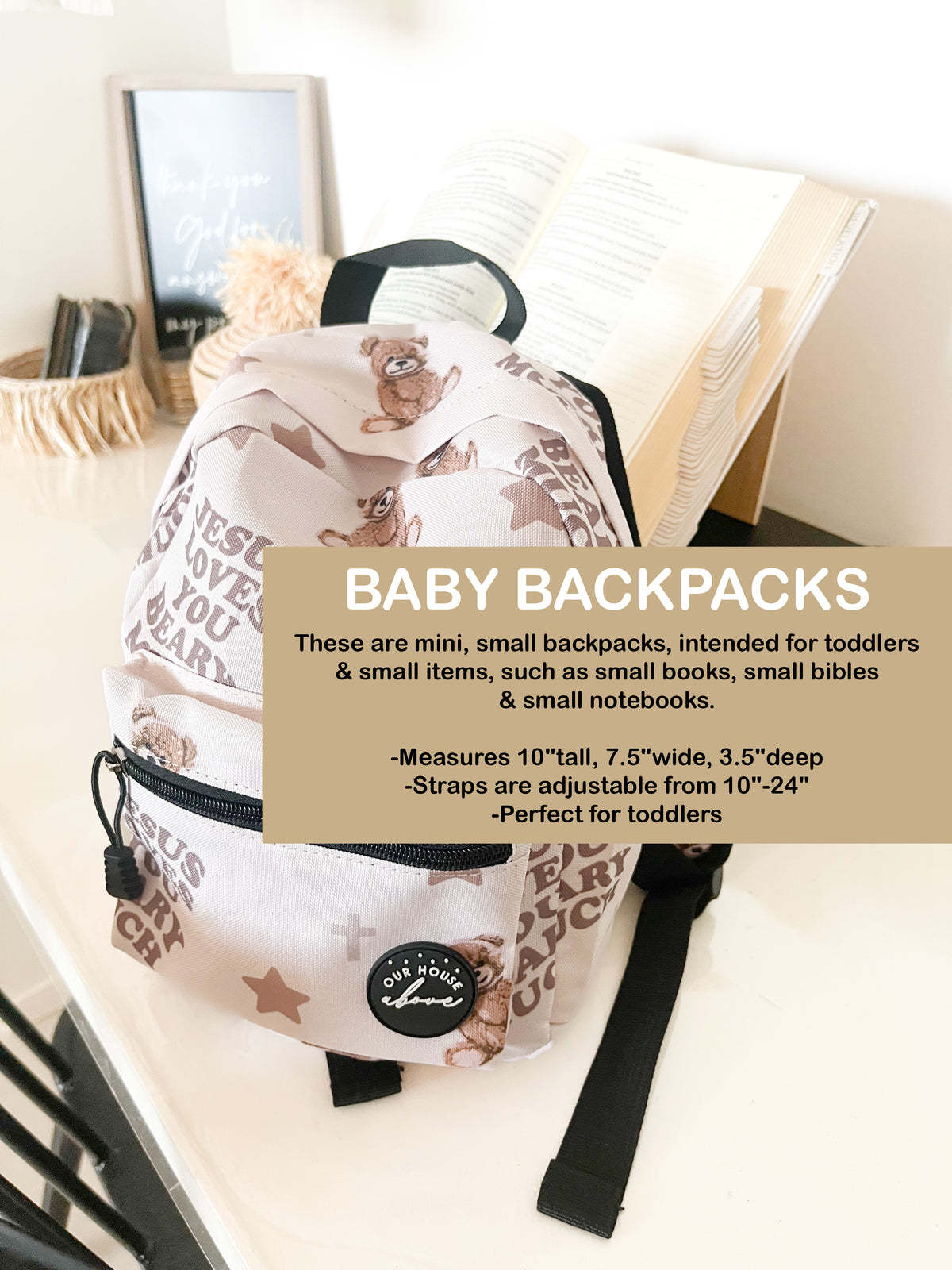 Jesus Loves You Beary Much Baby Backpack