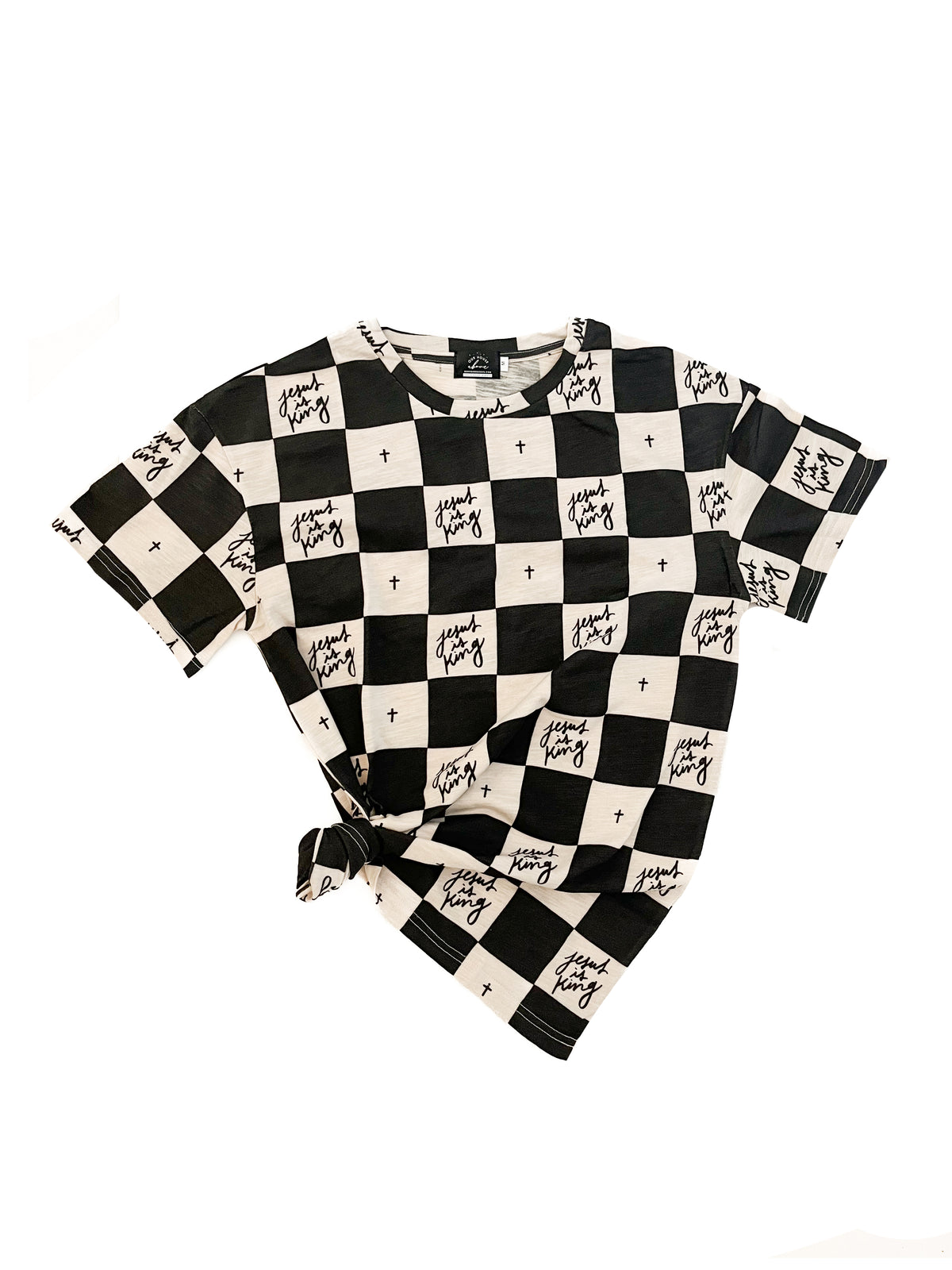 Jesus is King Checker Adult Tee