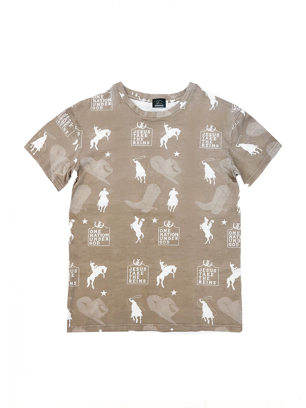 Jesus Take the Reins Cowboy Adult Tee