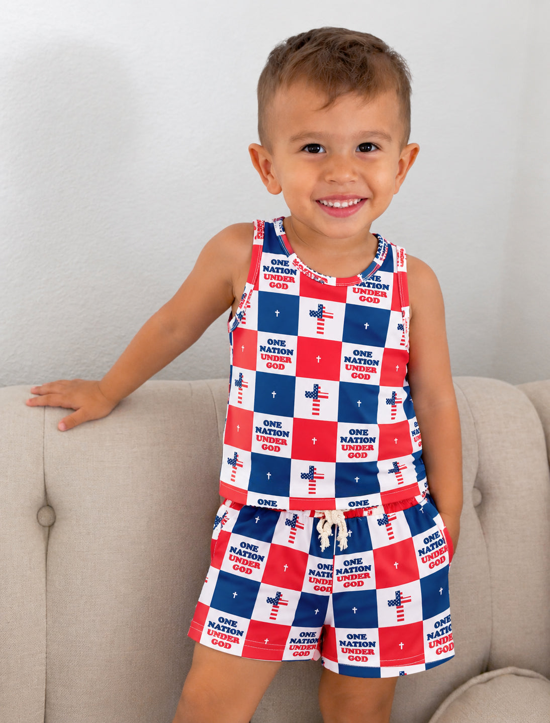 LAST CHANCE*** One Nation Under God Shorts & Tank Set