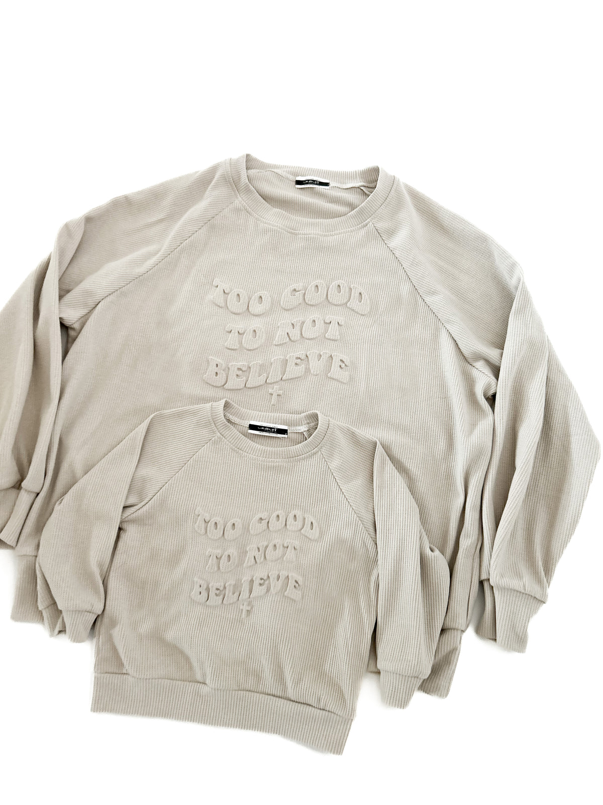 Too Good To Not Believe Waffle Womens Crewneck