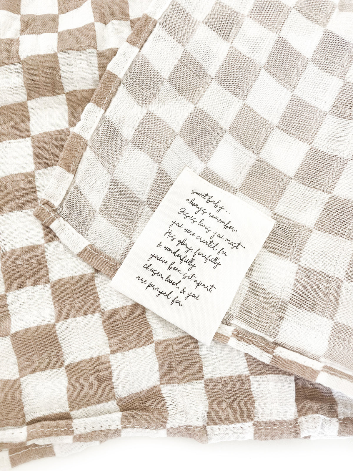 Child of God Checker Swaddle Blanket