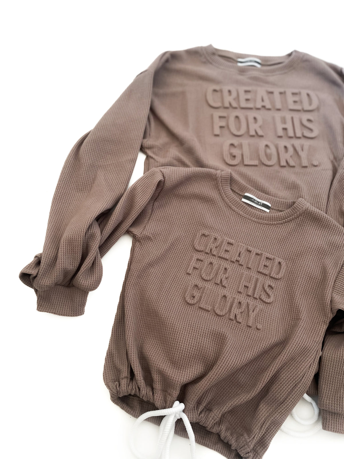Created for His Glory Cinched Waffle Toddler Sweater