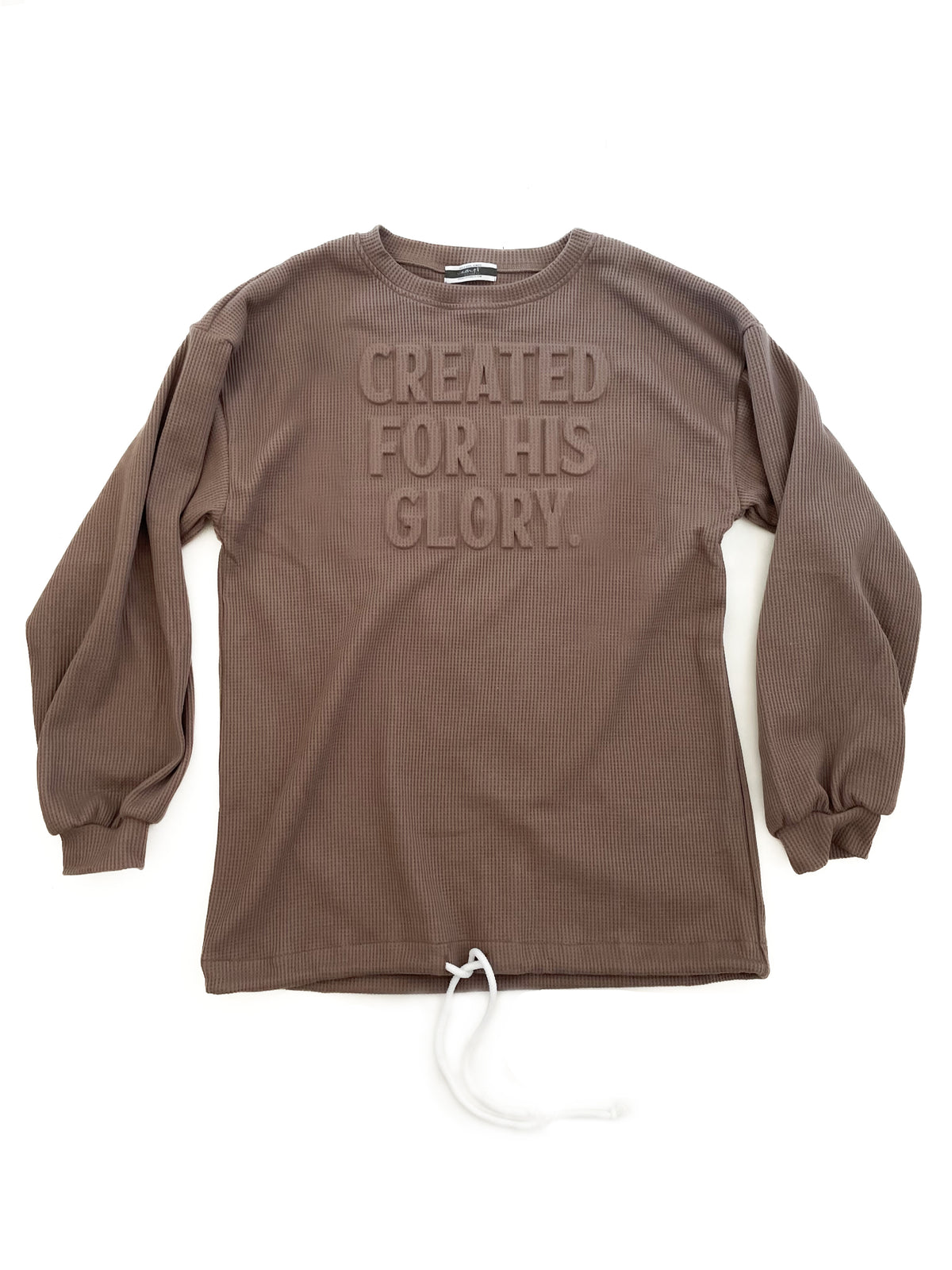 Created for His Glory Cinched Waffle Womens Sweater